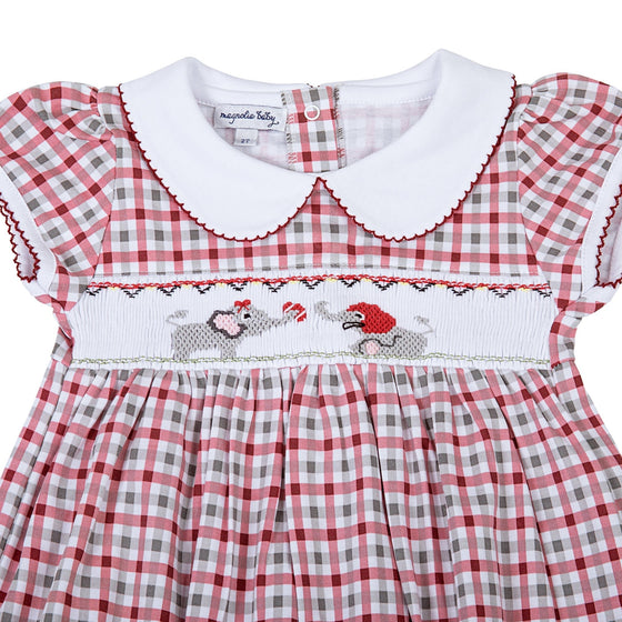 Elephant Football Classics Smocked Girl Bubble - Magnolia BabyBubble