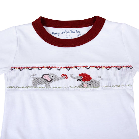 Elephant Football Classics Smocked Long Pajamas - Magnolia BabyLong Pajamas