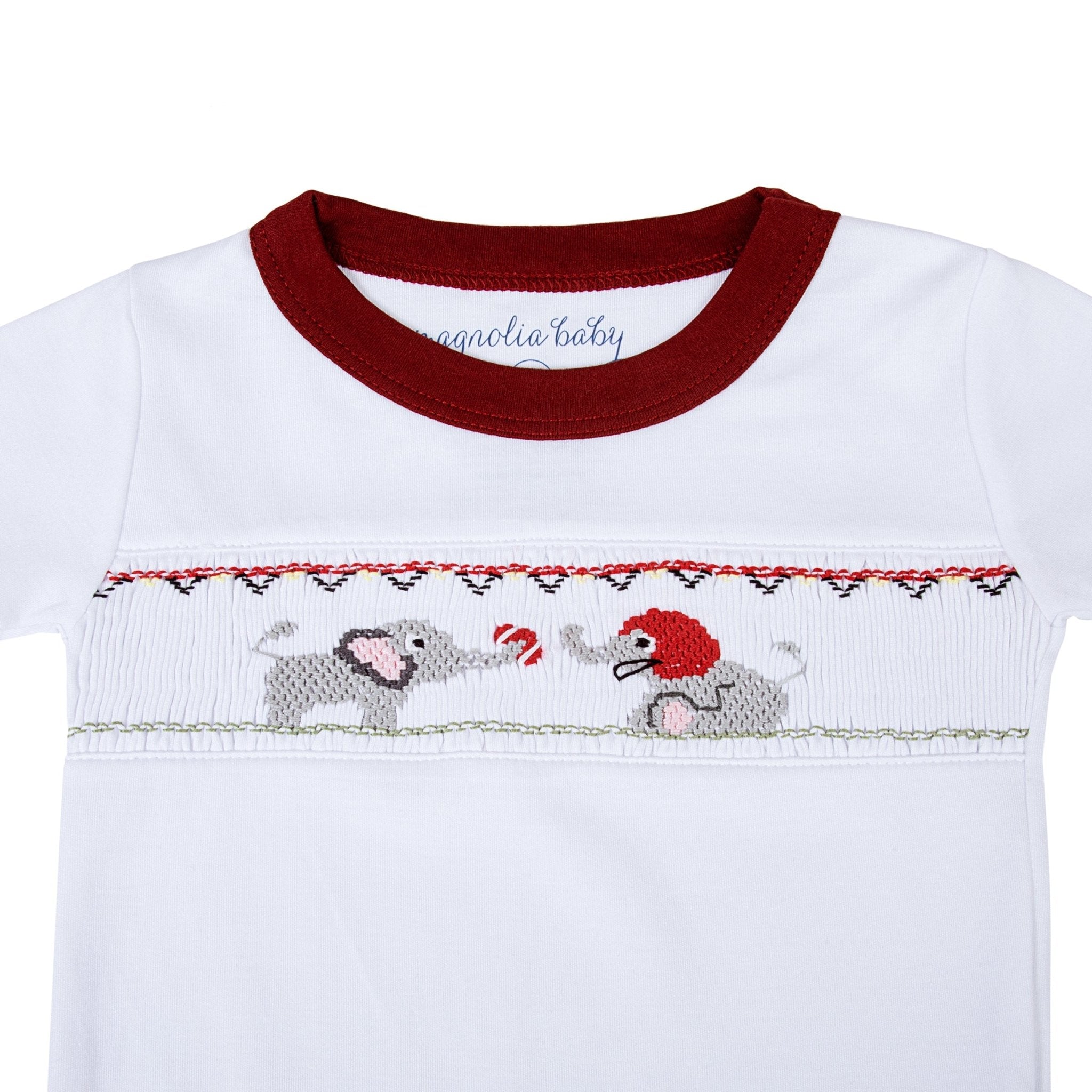 Elephant Football Classics Smocked Short Pajamas - Magnolia BabyShort Pajamas