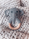 Elephant Hand Crochet Rattle: Grey - Magnolia Baby