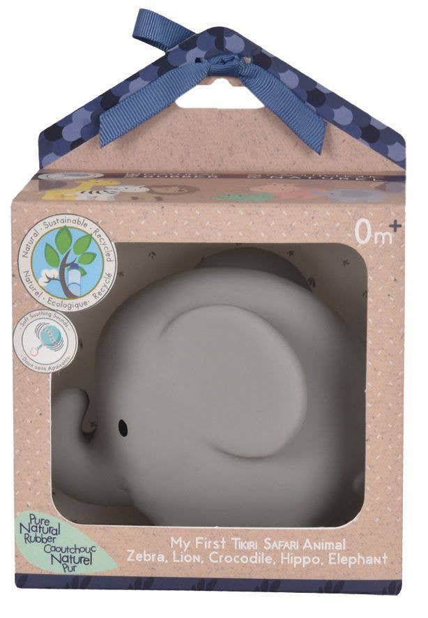 Elephant Natural Organic Rubber Teether, Rattle & Bath Toy - Magnolia BabyTeether