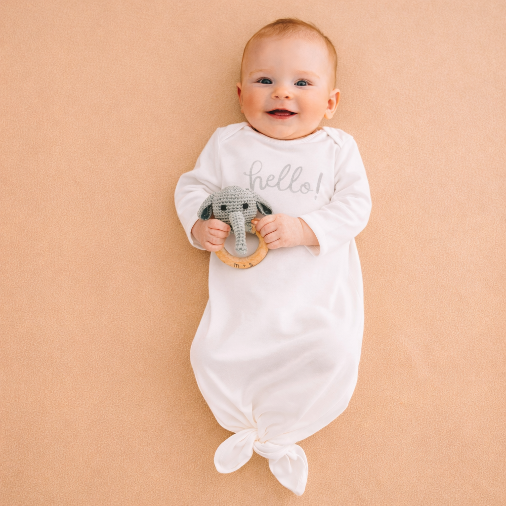 Elephant Hand Crochet Rattle