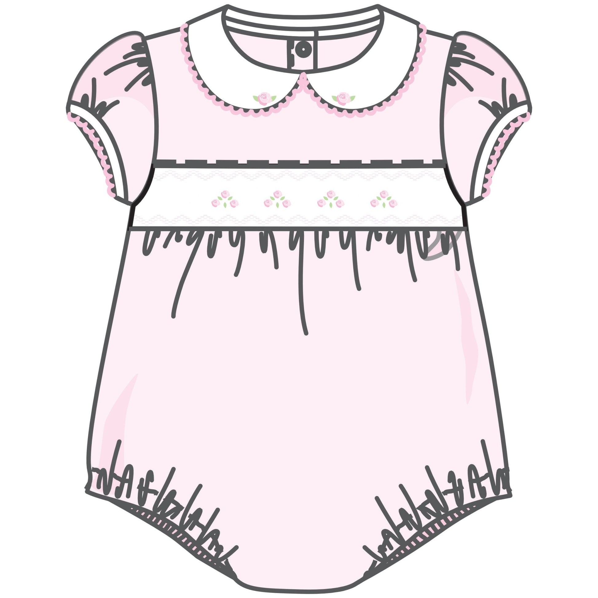 Emily Smocked Bubble - Pink - Magnolia BabyBubble