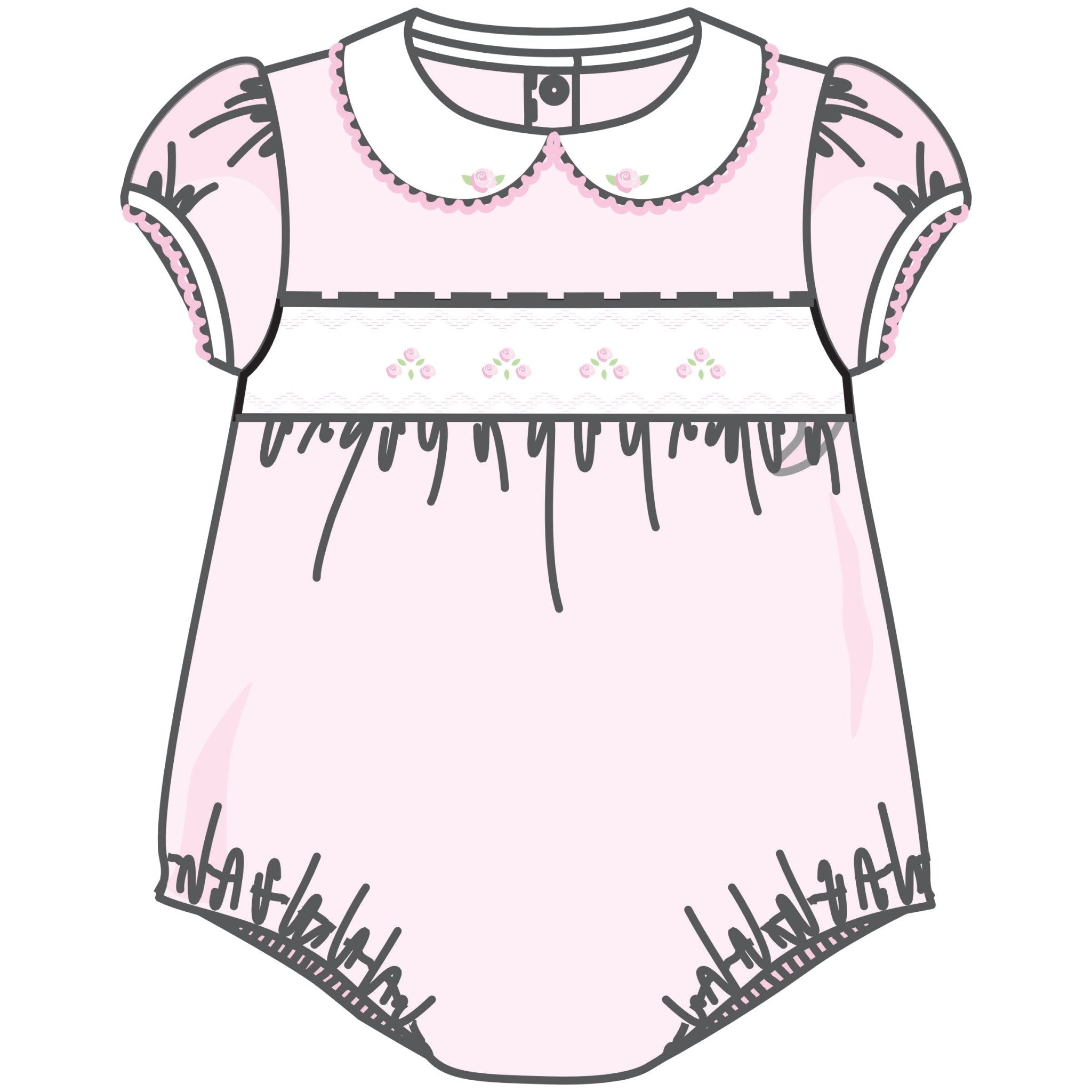 Emily Smocked Bubble - Pink - Magnolia BabyBubble