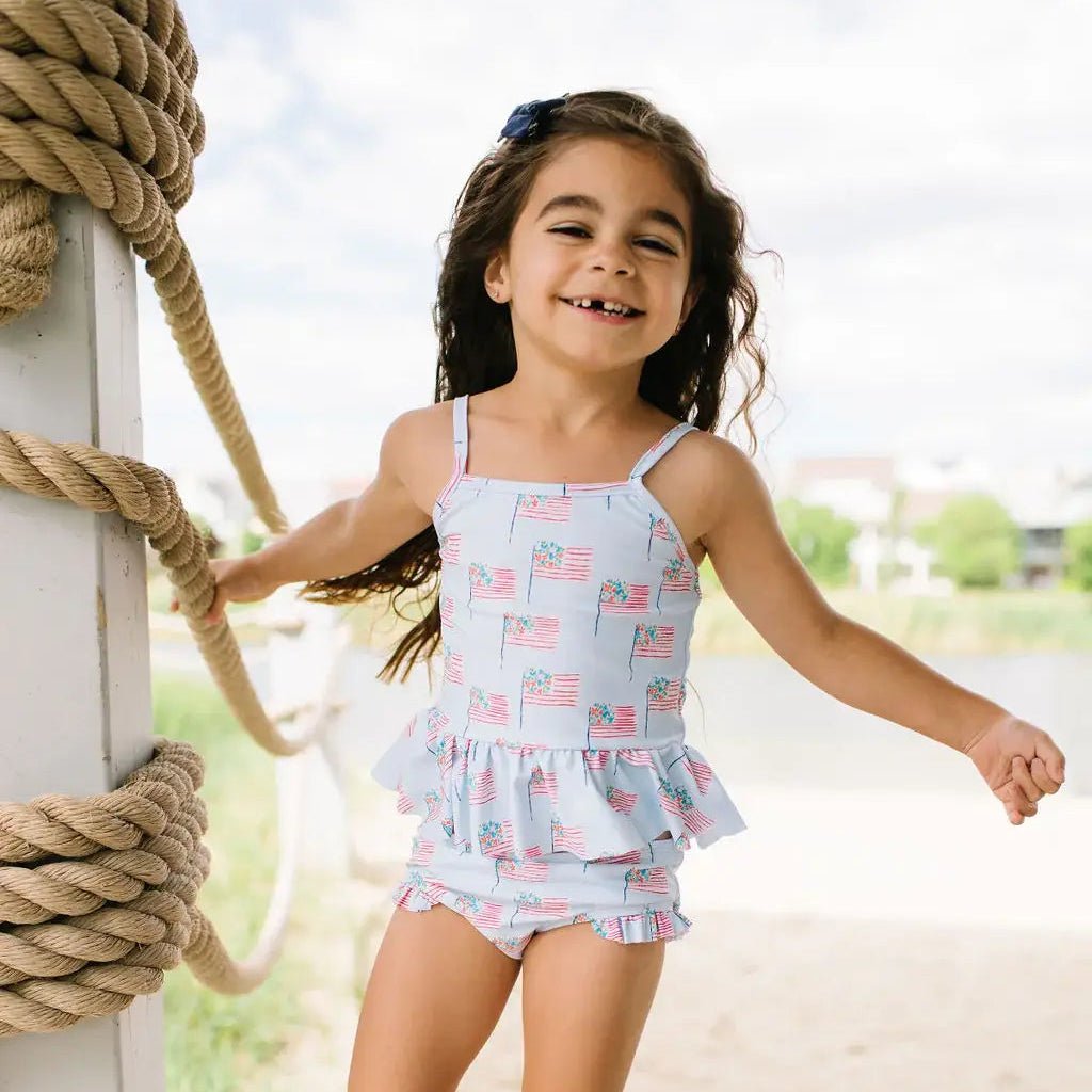 Emma 4th of July Flags Tankini Swimsuit - Magnolia BabySwimsuit