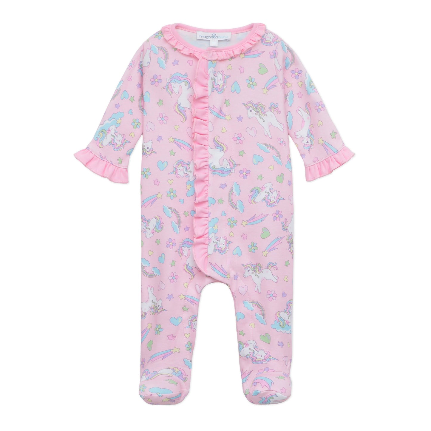 Enchanted Unicorns Ruffle Footie - Magnolia BabyFootie