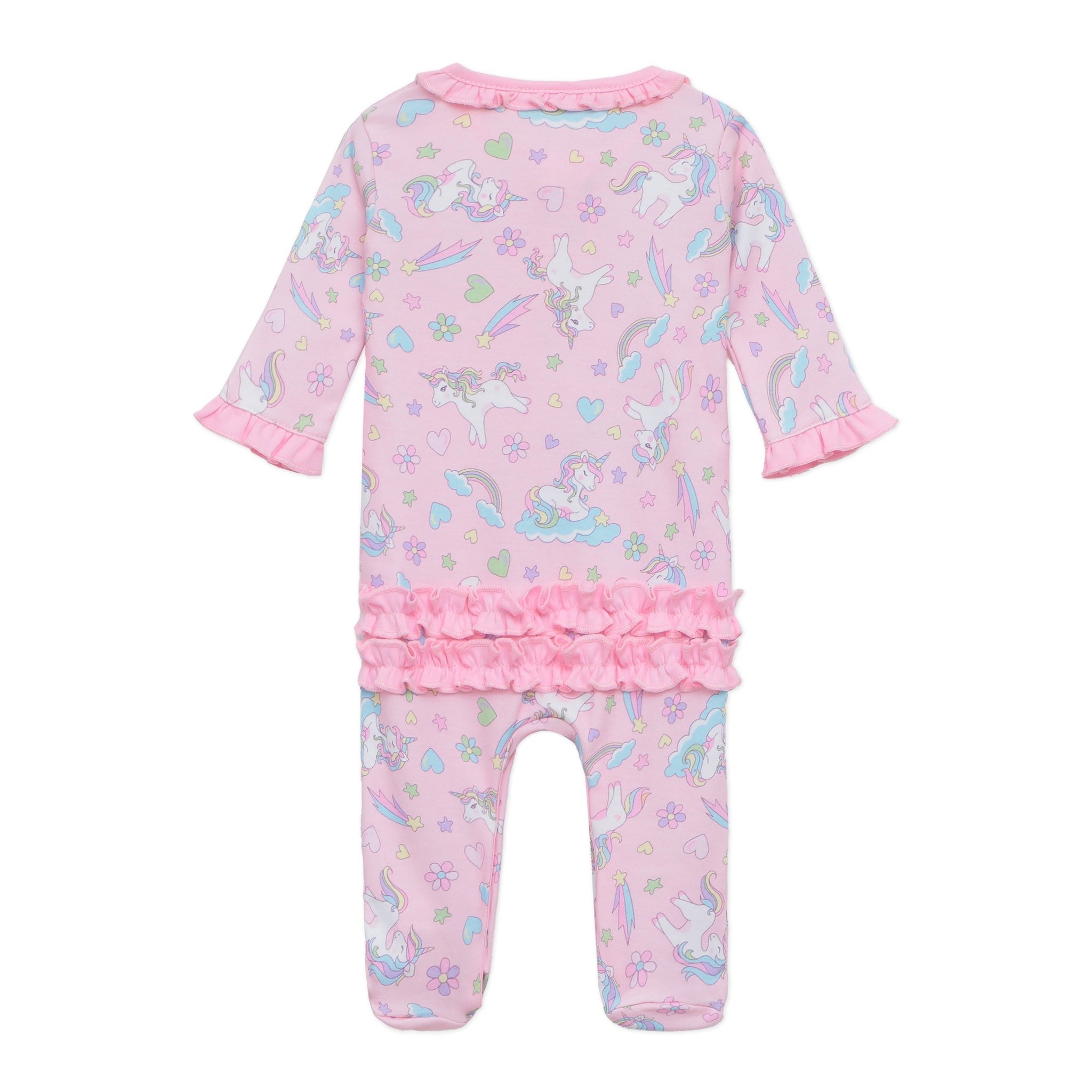 Enchanted Unicorns Ruffle Footie - Magnolia BabyFootie