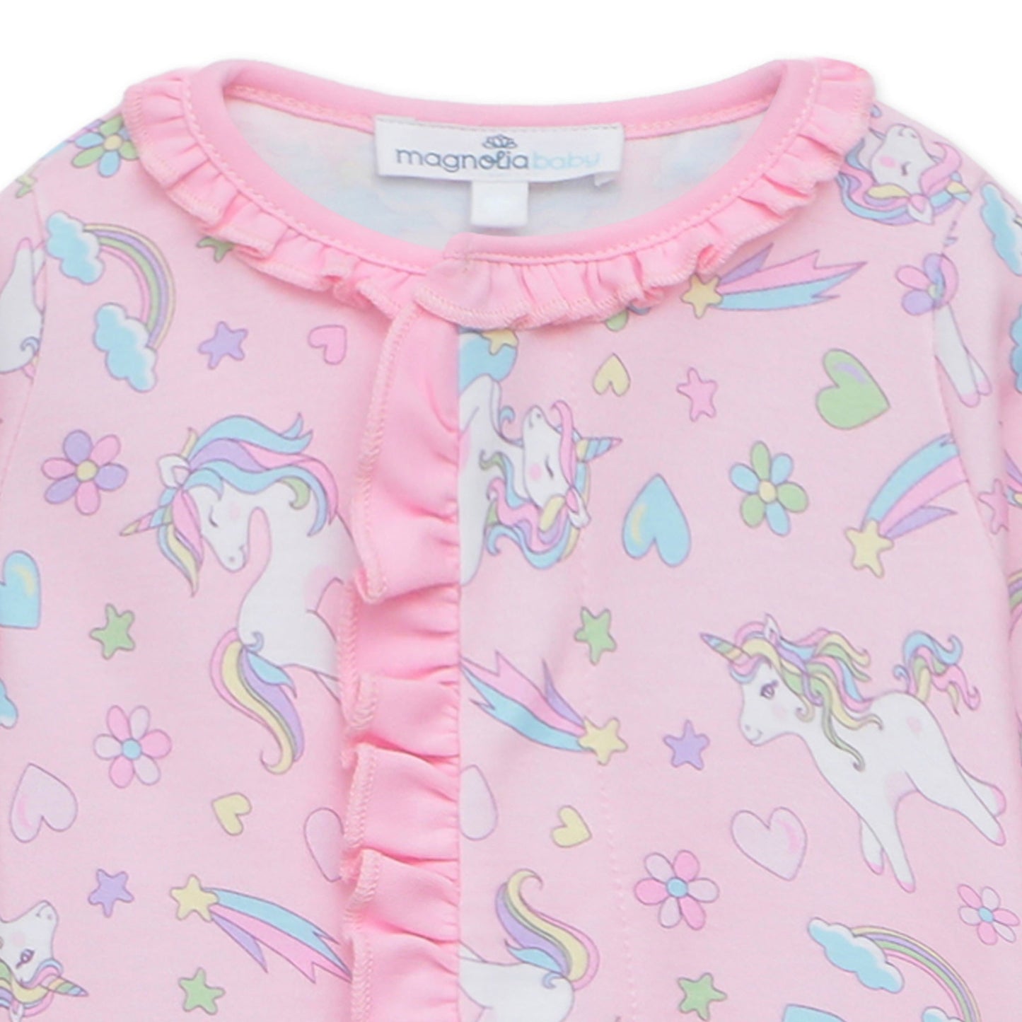 Enchanted Unicorns Ruffle Footie - Magnolia BabyFootie