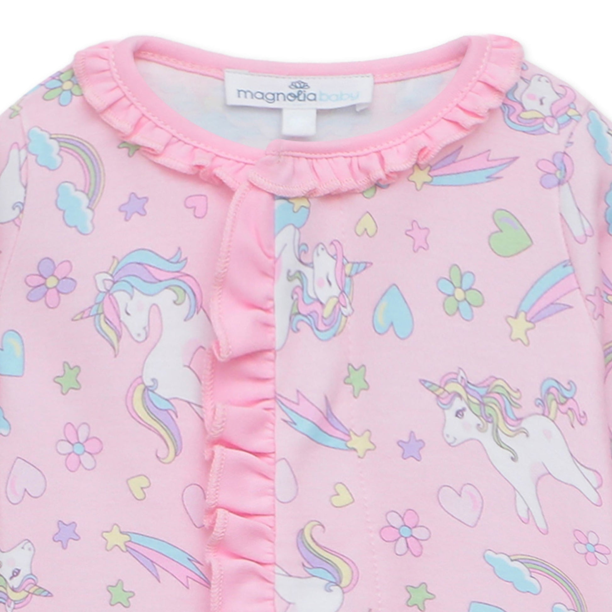 Enchanted Unicorns Ruffle Footie - Magnolia BabyFootie
