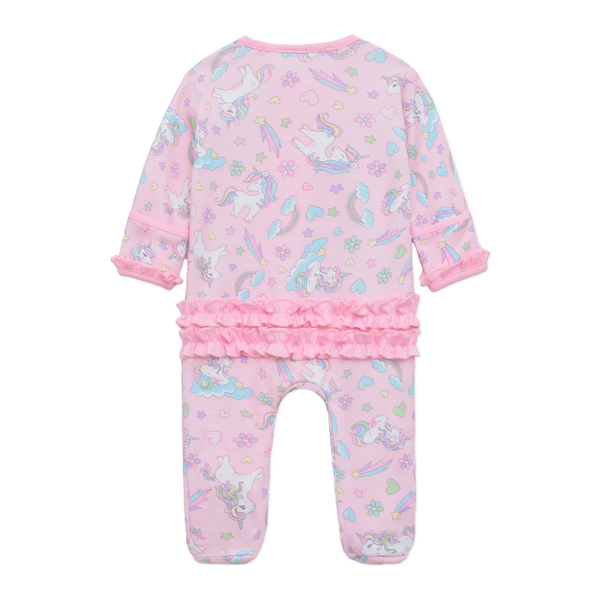 Enchanted Unicorns Ruffle Zip Footie - Magnolia BabyFootie