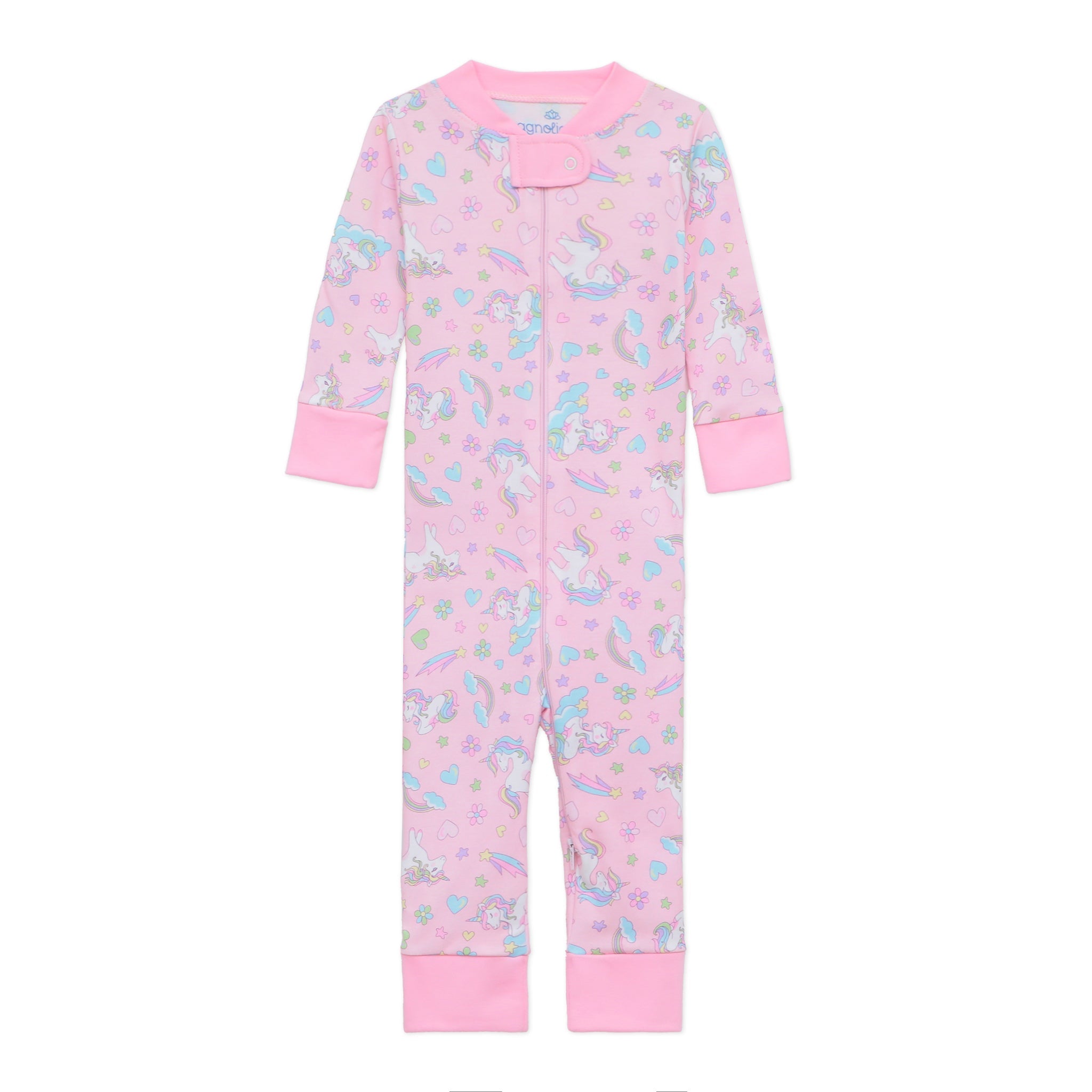 Magnolia Baby_Enchanted Unicorns Zip Pajamas_1