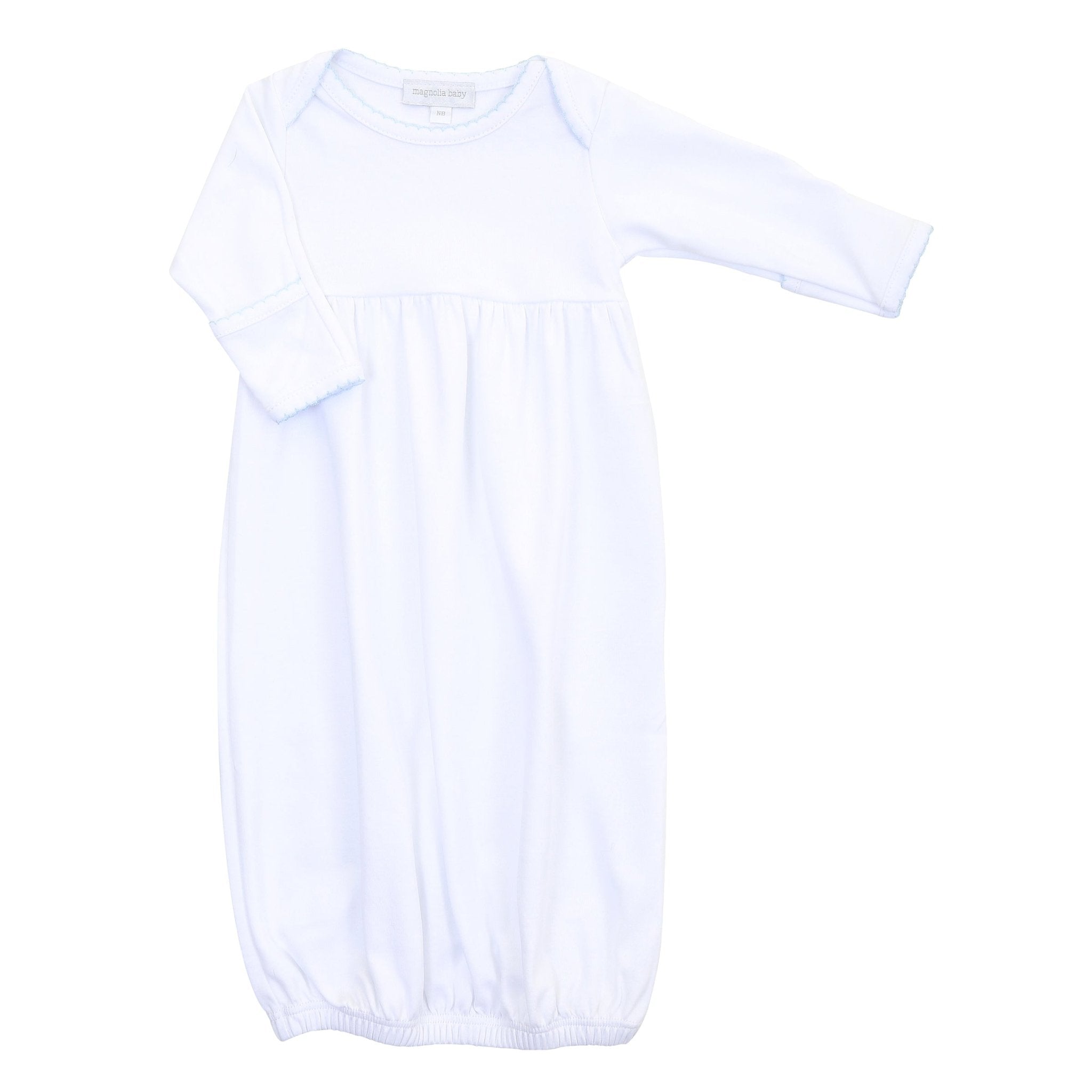 Essentials Blue Trim Gown - Magnolia BabyGown