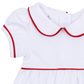 Magnolia Baby_Essentials Collared Ruffle Short Sleeve Girl Bubble - White with Red_3