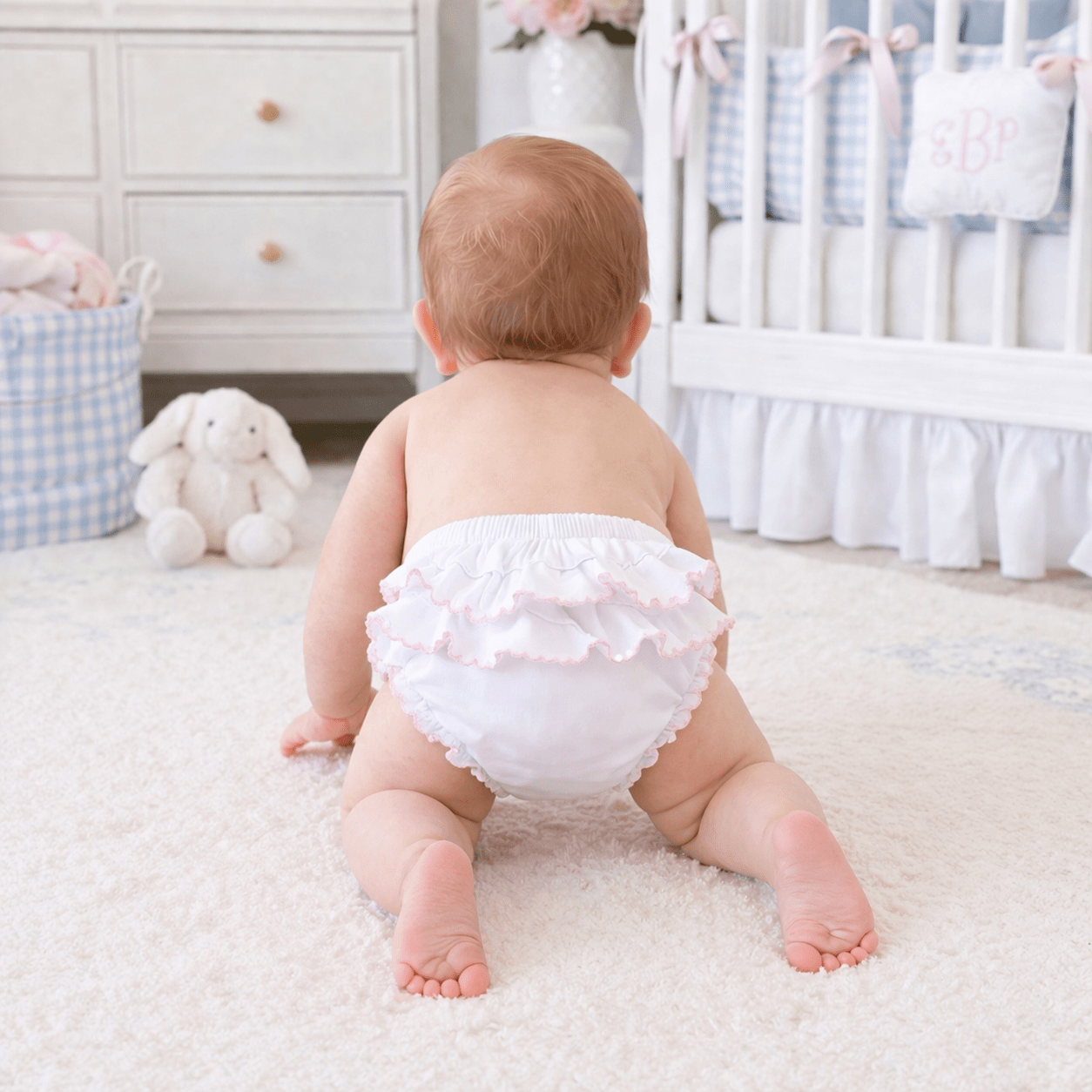 Essentials Diaper Cover with Pink Trim - Magnolia BabyDiaper Cover