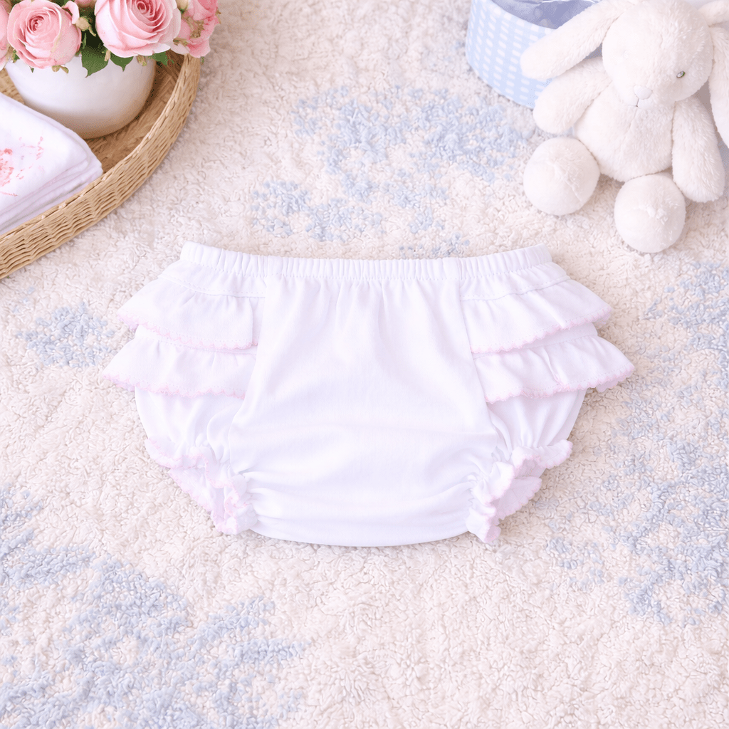 Essentials Diaper Cover with Pink Trim - Magnolia BabyDiaper Cover