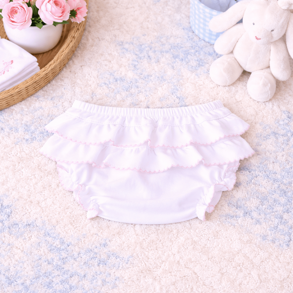 Essentials Diaper Cover with Pink Trim - Magnolia BabyDiaper Cover
