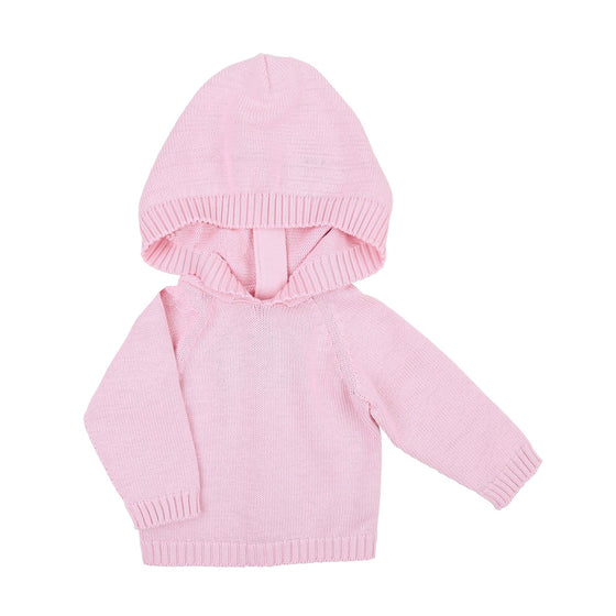 Essentials Knits Pink Hooded Zip Pullover - Magnolia BabyKnits