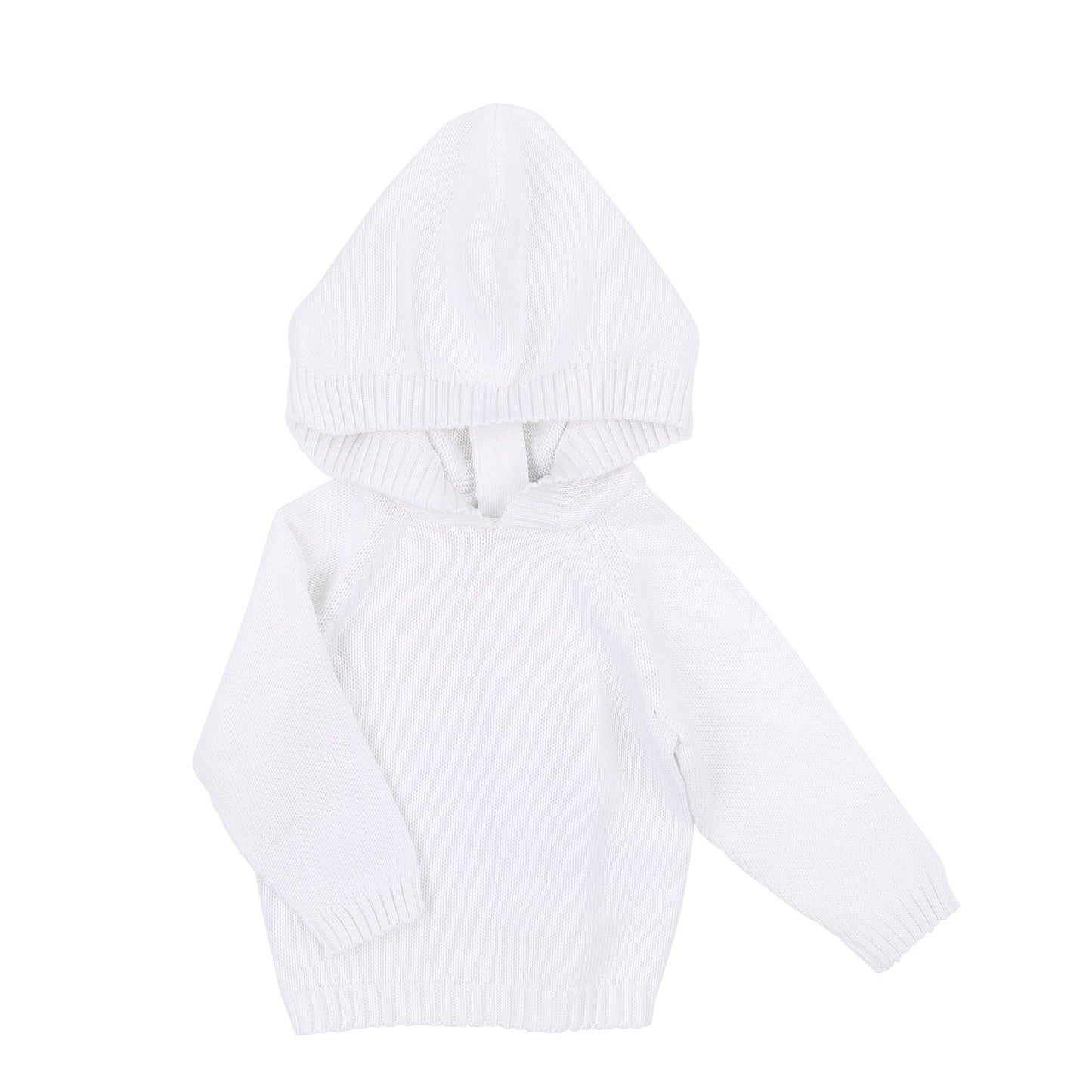 Essentials Knits White Hooded Zip Pullover - Magnolia BabyKnits