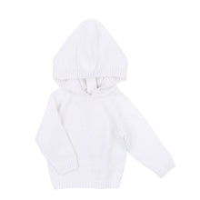  Essentials Knits White Hooded Zip Pullover - Magnolia BabyKnits