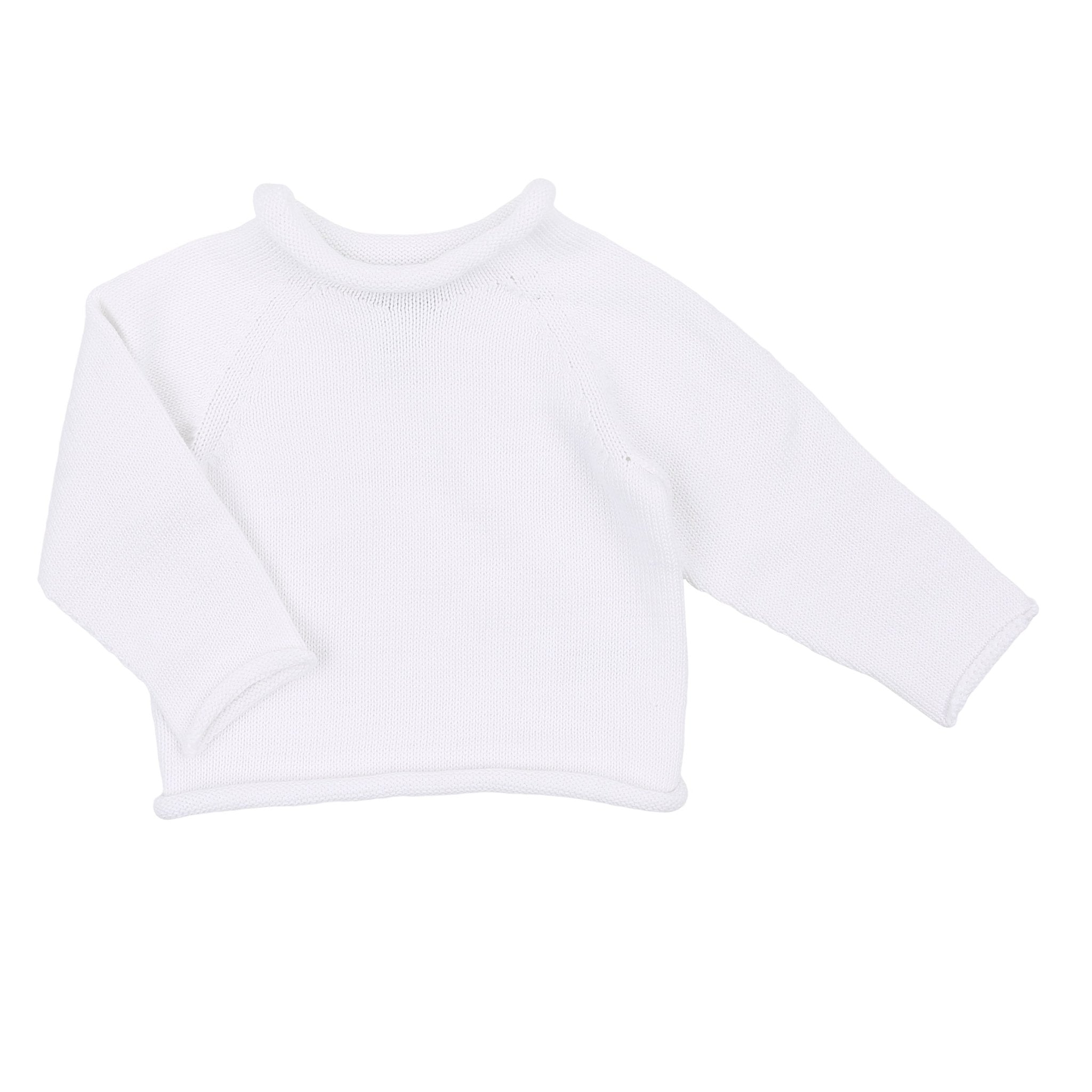 Essentials Knits White Raglan Sweater - Magnolia BabyKnits