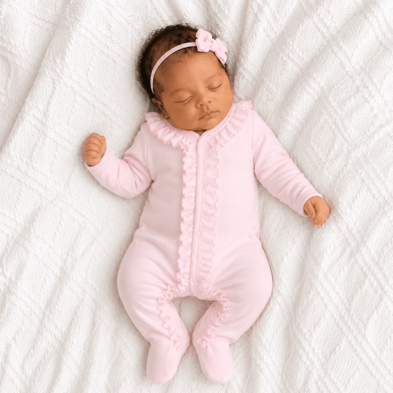 Magnolia Baby_Essentials Pink Ruffle Footie_1