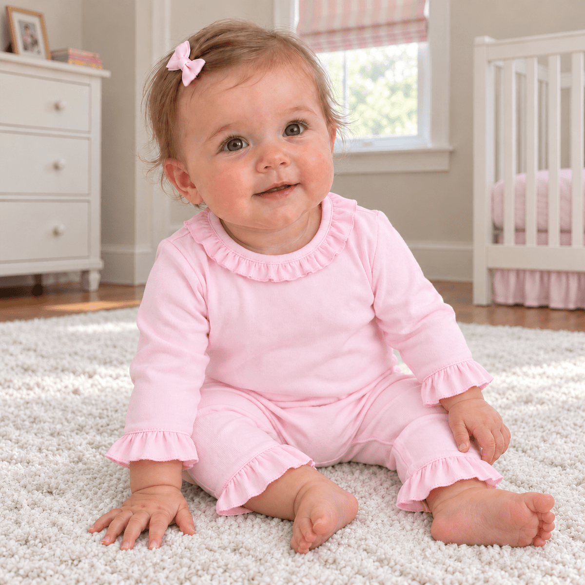 Magnolia Baby_Essentials Pink Ruffle Playsuit_1