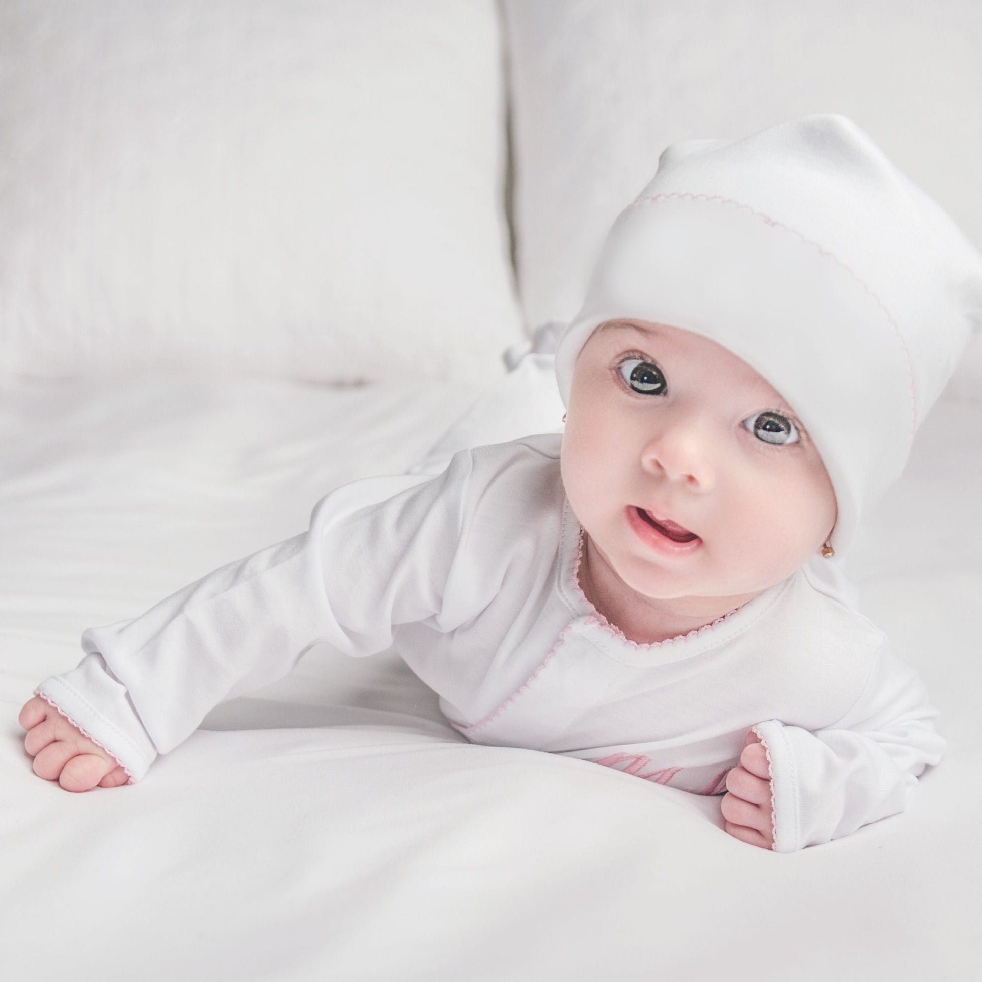 Essentials Pink Trim Footie - Magnolia BabyFootie