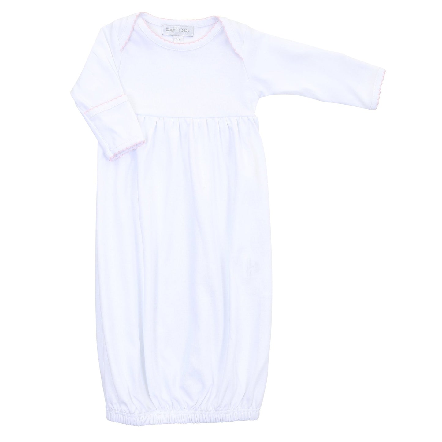 Essentials Pink Trim Gown - Magnolia BabyGown
