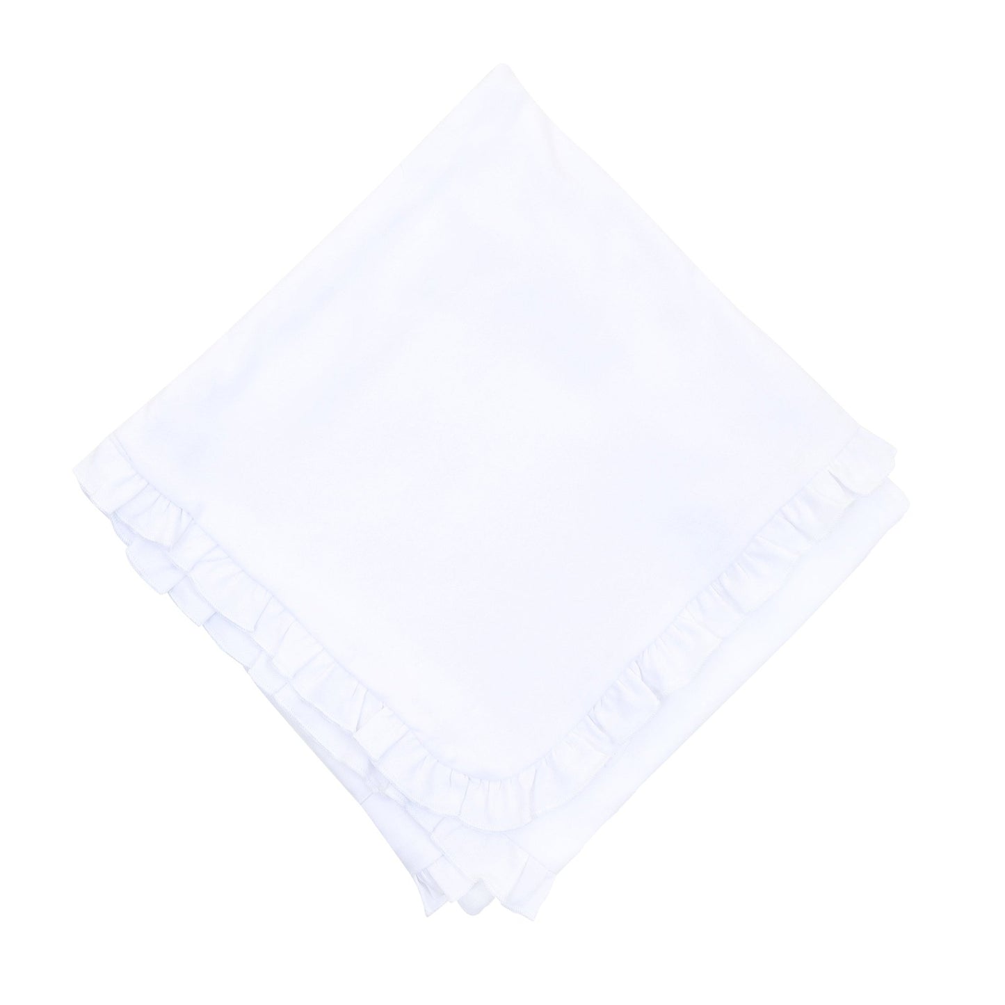 Magnolia Baby_Essentials Ruffle Receiving Blanket - White_1