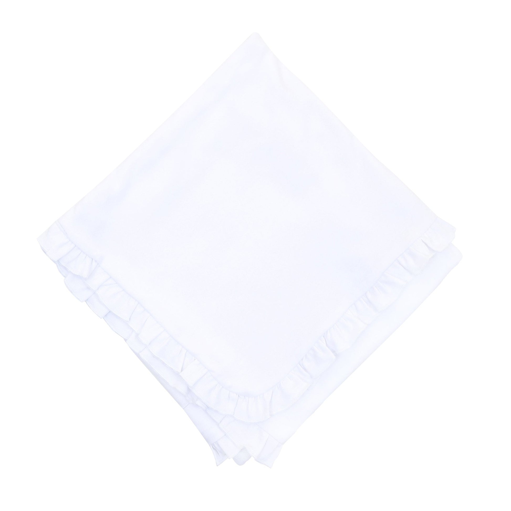 Magnolia Baby_Essentials Ruffle Receiving Blanket - White_1