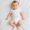 Essentials Short Sleeve Bodysuit with Pink Trim - Magnolia BabyBodysuit