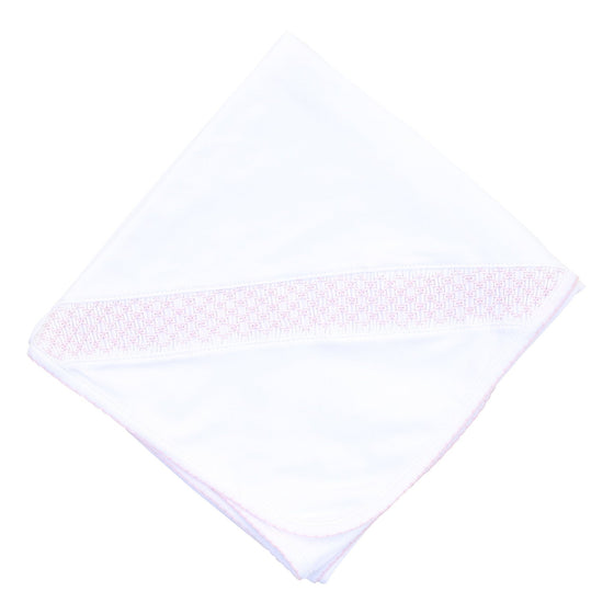 Essentials Smocked Blanket with Pink Trim - Magnolia BabyReceiving Blanket