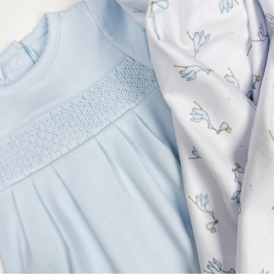 Essentials Smocked Bubble and Worth the Wait Swaddle Set - Magnolia Baby