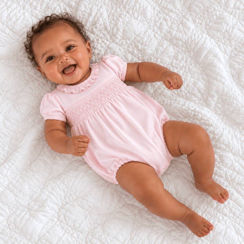 Essentials Smocked Bubble - Pink