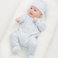Essentials Solid Blue Smocked Footie - Magnolia BabyFootie