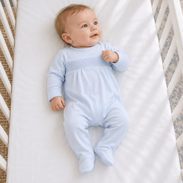 Footie fruncido azul liso Essentials 
