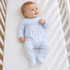 Magnolia Baby_Essentials Solid Blue Smocked Footie_1