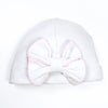 Essentials Solid Bow Hat - White Pink - Magnolia BabyHat