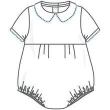  Essentials Solid Collared Bubble - White Blue - Magnolia BabyBubble