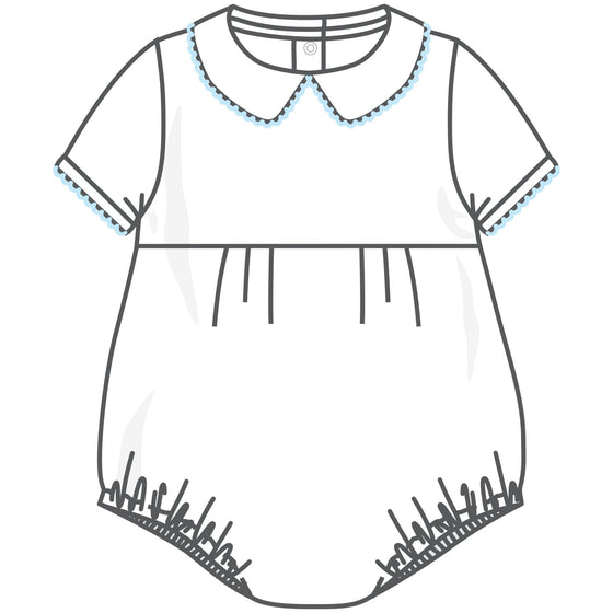 Essentials Solid Collared Bubble - White Blue - Magnolia BabyBubble