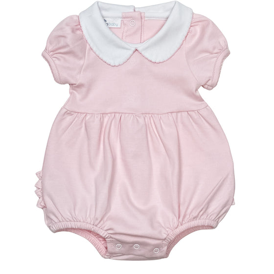 Essentials Solid Collared Ruffle Bubble - Pink - Magnolia BabyBubble