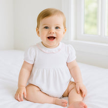 Essentials Solid Ruffle Bubble - White Pink - Magnolia BabyBubble
