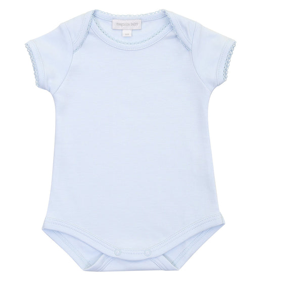 Essentials Solid Short Sleeve Bodysuit - Blue - Magnolia BabyBodysuit