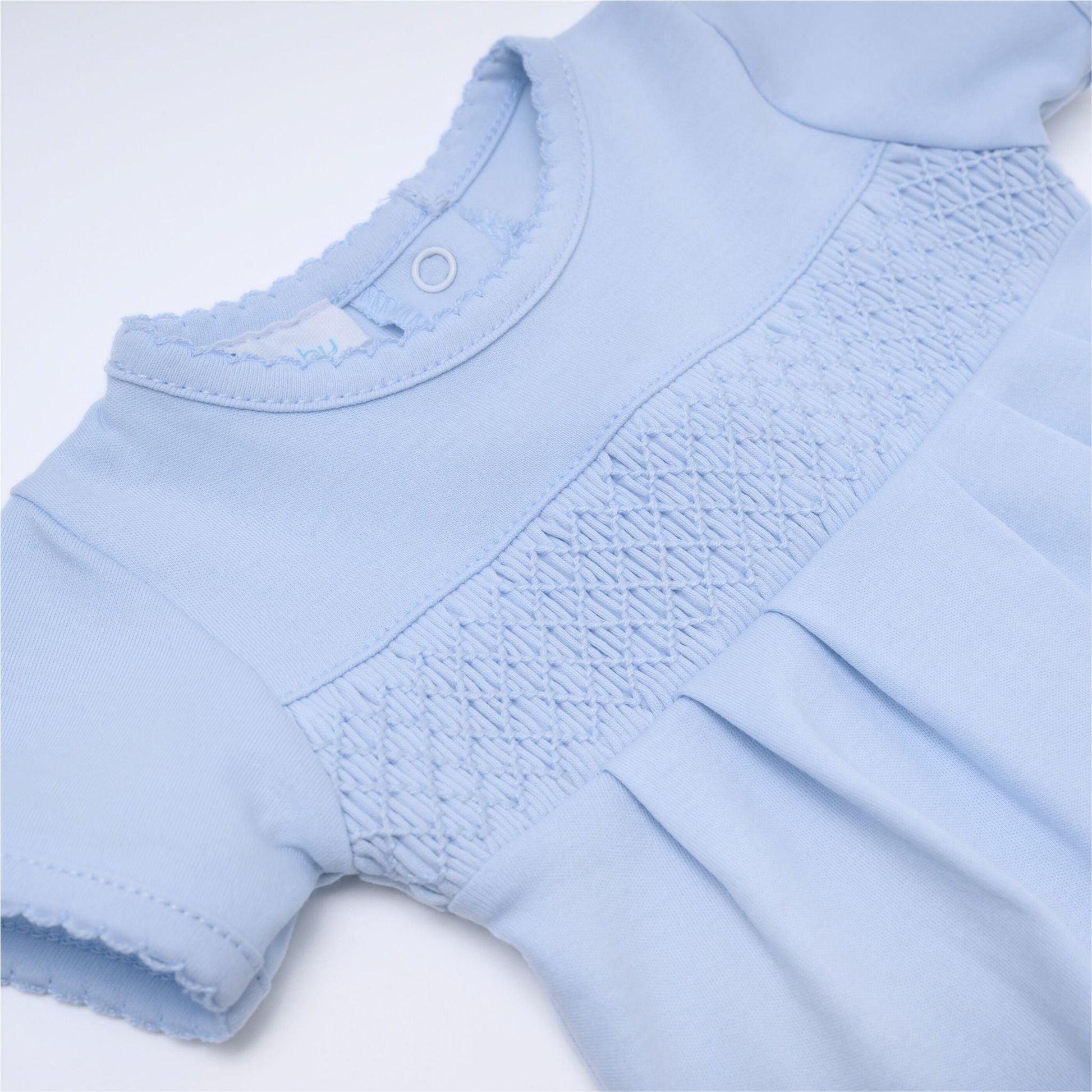 Essentials Solid Smocked Bubble - Blue - Magnolia BabyBubble