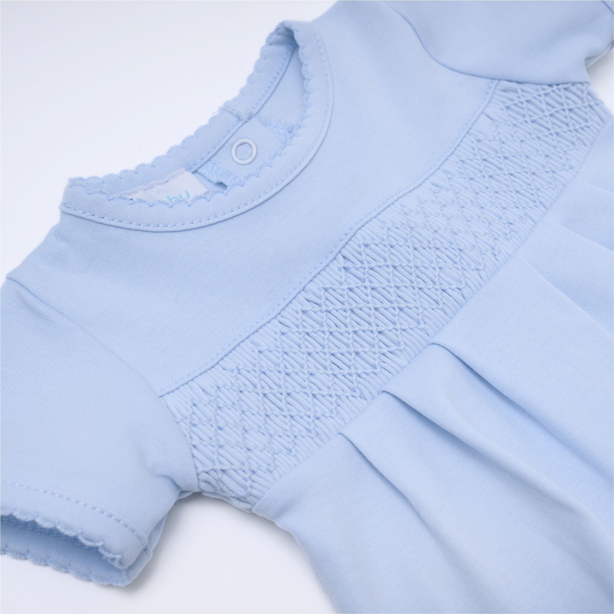 Essentials Solid Smocked Bubble - Blue - Magnolia BabyBubble