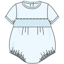  Essentials Solid Smocked Bubble - Blue - Magnolia BabyBubble