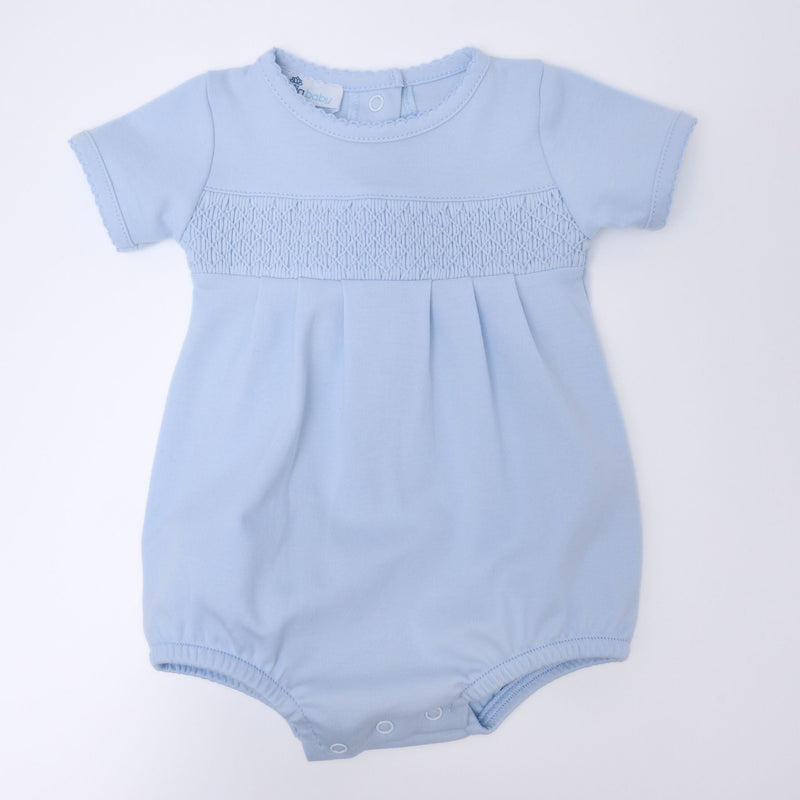 Essentials Smocked Bubble - Blue