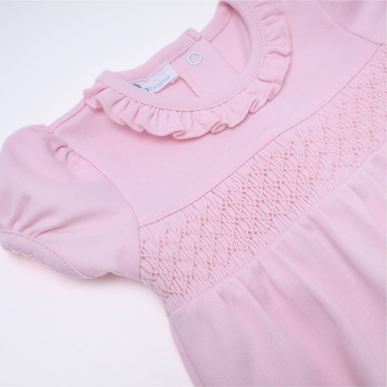 Essentials Solid Smocked Bubble - Pink - Magnolia BabyBubble