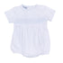 Essentials Solid Smocked Bubble - White Blue - Magnolia BabyBubble