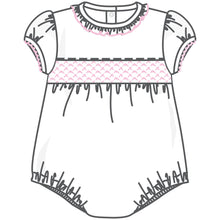  Essentials Solid Smocked Bubble - White Pink - Magnolia BabyBubble